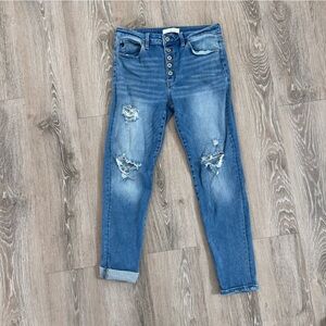 Kancan distressed ankle jeans